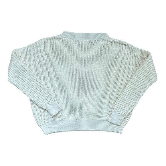 EMERSON FRY Daily Sweater in Ivory Waffle Knit Oversized Organic‎ Cotton, Size S - Picture 5 of 7